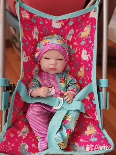 Пупс новорождённый Demi star с коляской