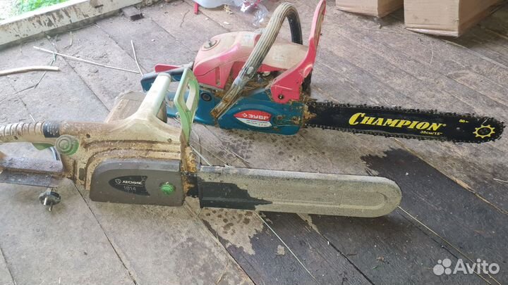 Бензопила зубр + электро Лесник