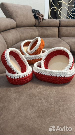 Корзина из трикотажной пряжи