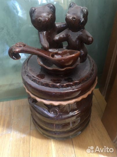 Боченок Мишка с ложками 2 шт