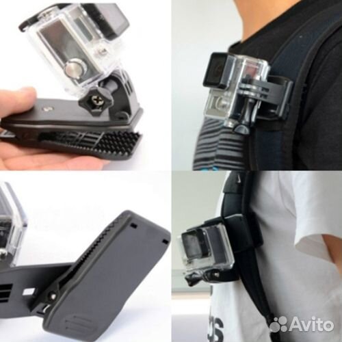 Поворотное крепление прищепка для экшн-камер GoPro