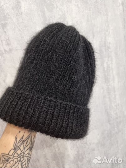 Шапка пух норки пушистая в наличии черная