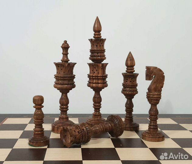 Шахматы Индия лотос 21см утяжелённые