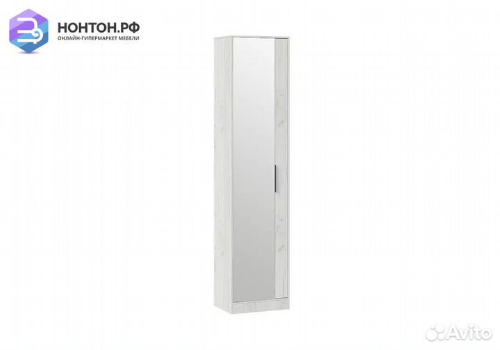 Пенал с зеркалом Агата дуб крафт белый