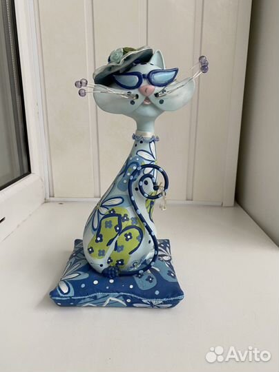 Статуэтка фигурка кошка керамическая