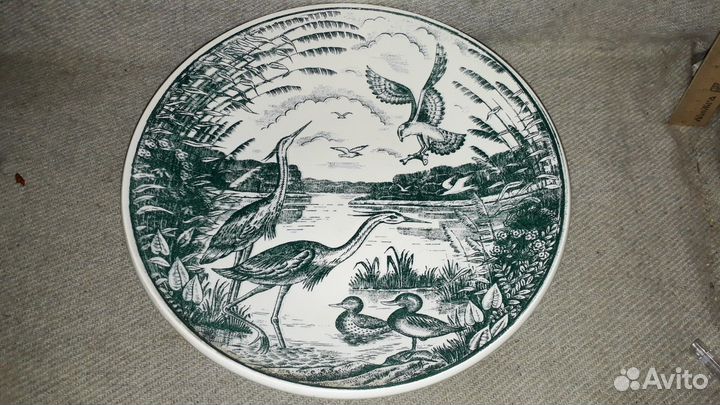 Настенная декоративная тарелка Цапли зик Конаково