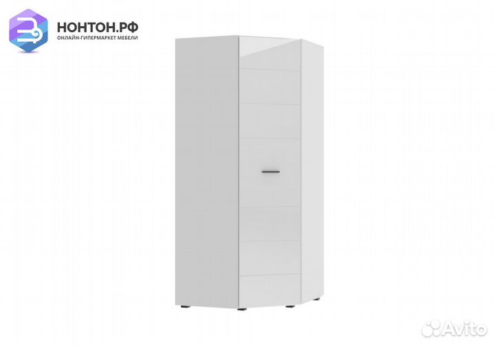 Шкаф угловой Gloss белый глянец / белый бриллиант