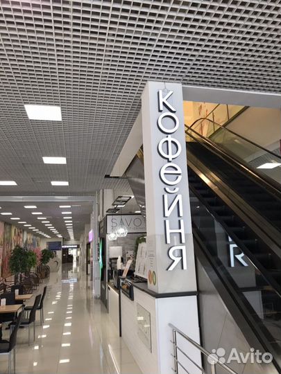 Светящиеся буквы «Кофейня», легкий монтаж