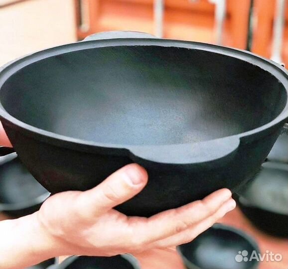 Казан чугунный печка с ляганом и шумовкой на 10л