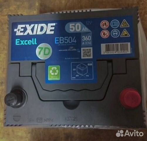 Аккумулятор Exide Excell 50 Ah 360 A EB504