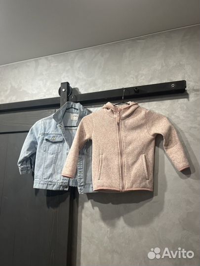 Джинсовка Zara 110см, кофта на молнии H&M 104