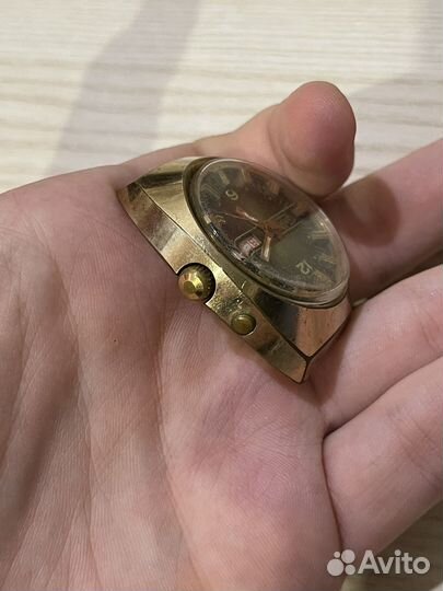 Часы слава косая позолоченные СССР