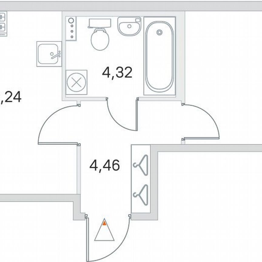 1-к. квартира, 38 м², 1/4 эт.