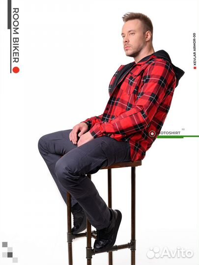 Моторубашка, мотокуртка Starks room biker красная