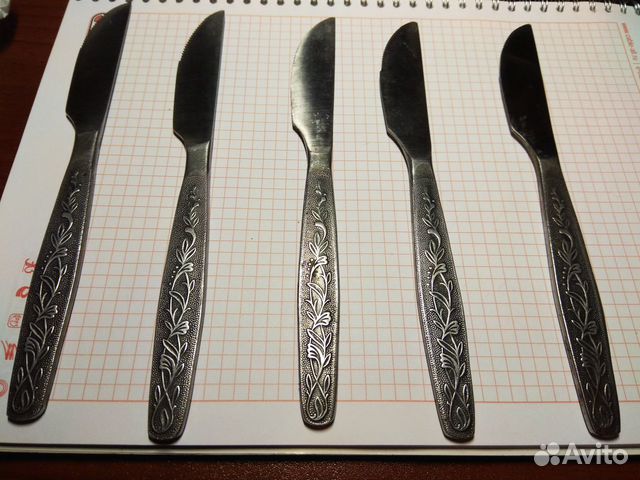 Ножи столовые с чернением и без