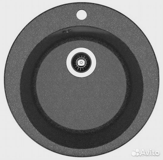 Кухонная мойка чёрная круглая DR. gansink