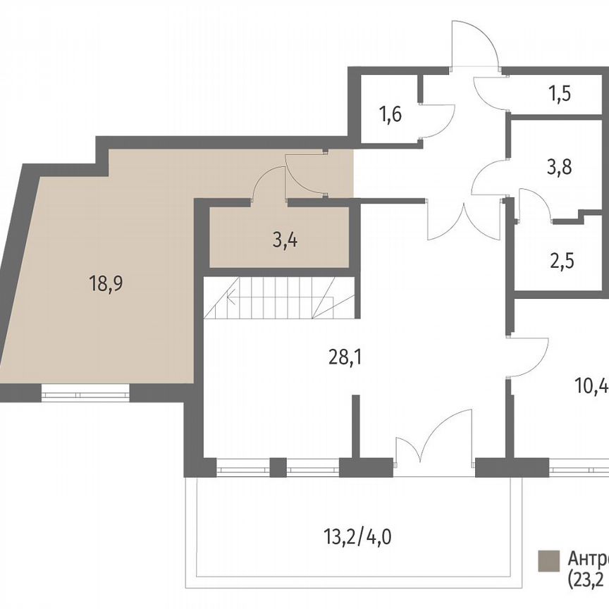 2-к. квартира, 107,5 м², 1/7 эт.