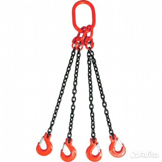 Строп цепной 4сц г/п 2,36 т 2,5 м с самозакрывающимися крюками