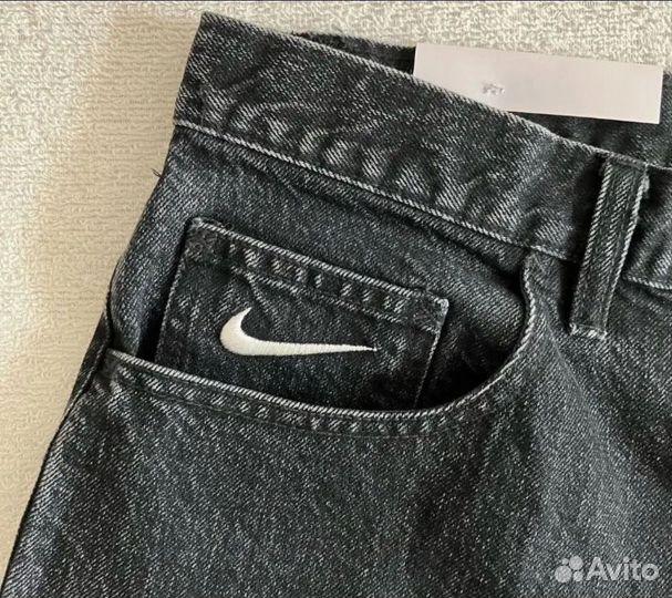 Джинсовые Шорты Supreme x Nike широкие, Хит