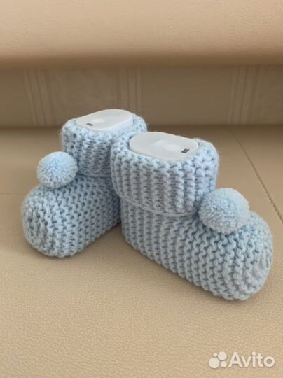 Пинетки для новорожденных вязаные