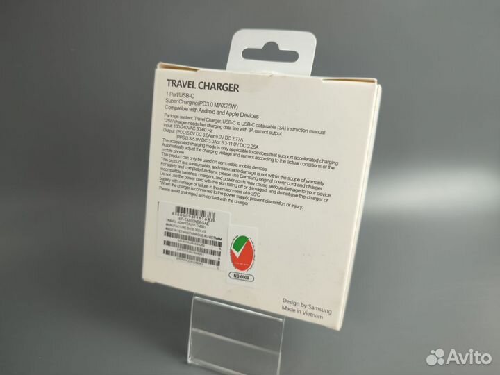 Сетевой Адаптер Samsung USB-C 25W + кабель Type-C