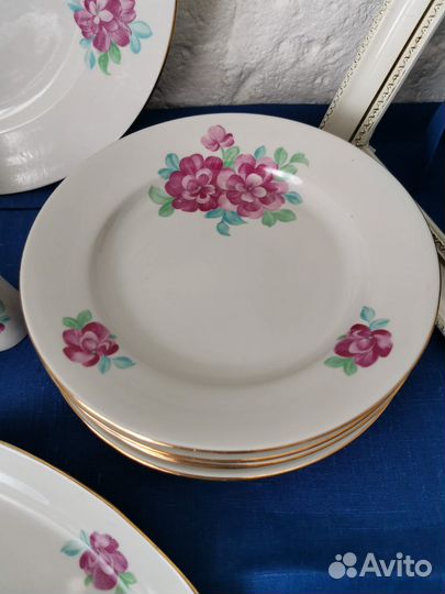 Столовый сервиз Розы. Дулево, СССР. Винтаж