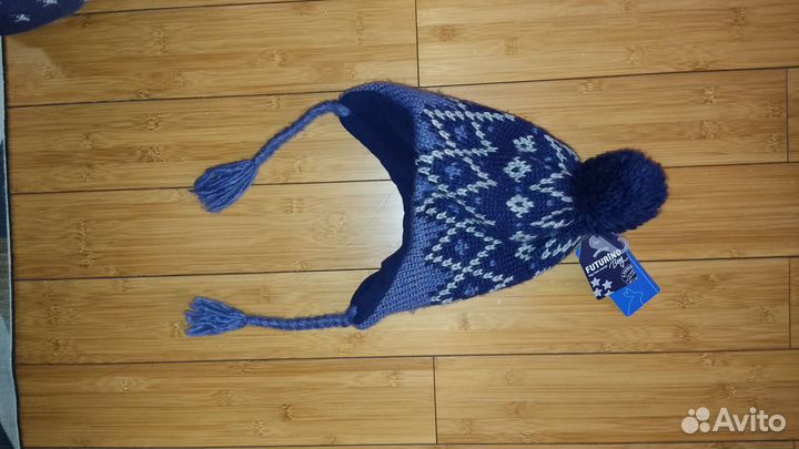 Шапка с удлинёнными ушками зима новое 48 50 52