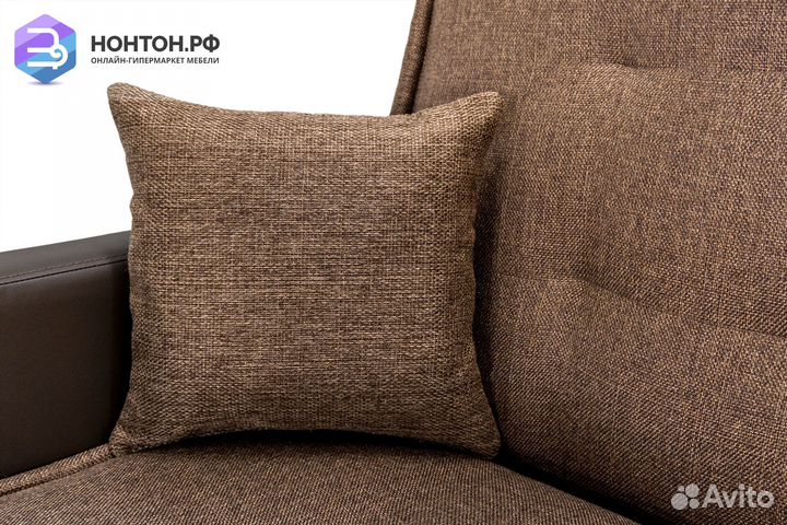 Диван книжка Лондон рогожка коричневая