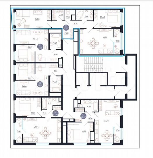 2-к. квартира, 65 м², 16/25 эт.