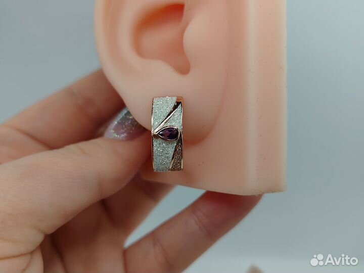 Набор, аметист, алмазная крошка 17р