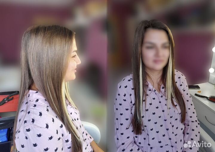 Снятие наращённых волос