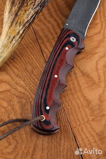 Нож Носорог складной Х12М микарта красная