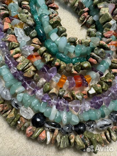 Бусины из натуральных камней лот