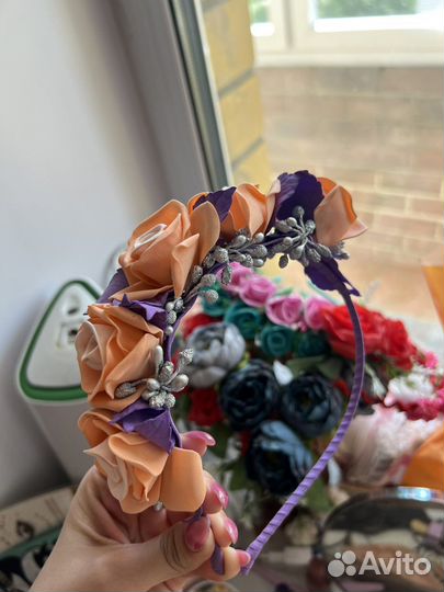 Ободок с цветами