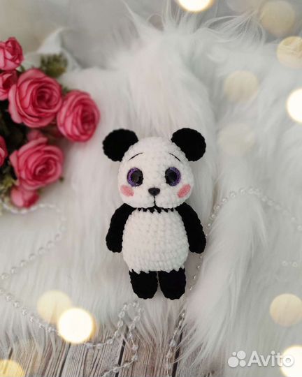 Игрушки ручной работы котик и панда