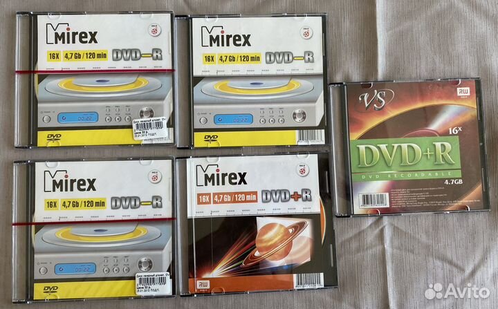 Диски CD-R: Digitex, DVD-R: Mirex, DVD-RW:Verbatim
