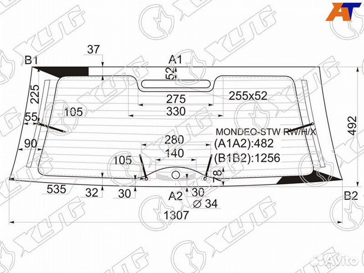 Стекло заднее Ford Mondeo 1