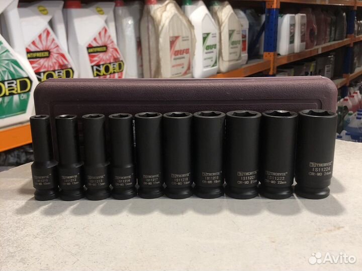 Набор головок ударных 1/2 10-24мм thorvik