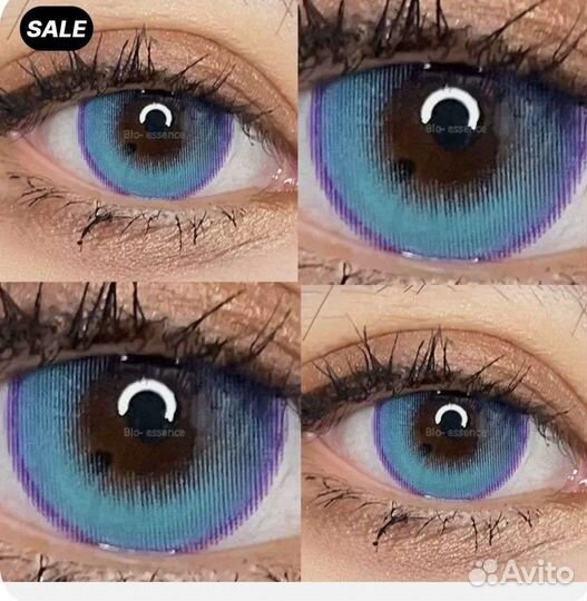 Цветные линзы голубые и коричневые
