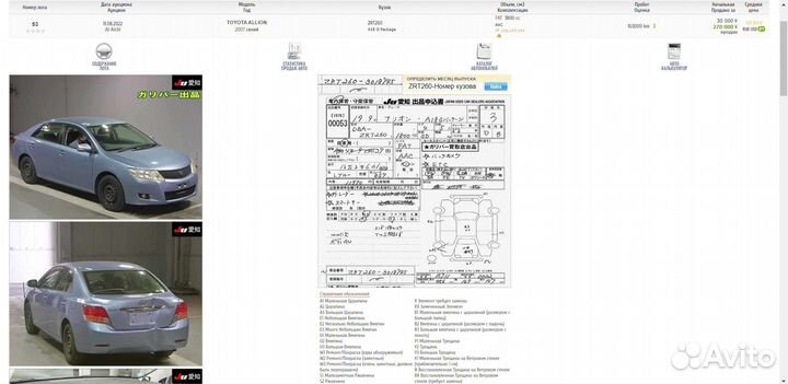 Петля двери Toyota Allion ZRT260 2zrfe перед прав