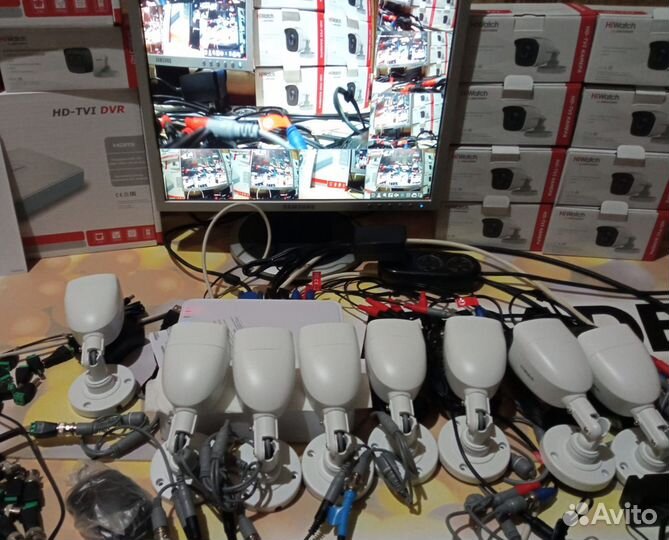 Полный комплект,уличного видеонаблюдения HiWatch