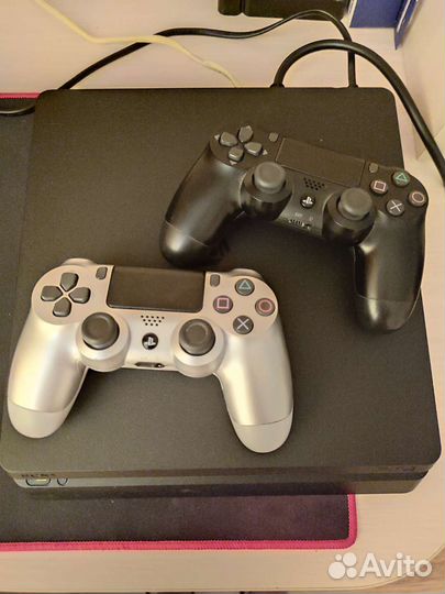 Sony PS4 slim 2 геймпада + игры