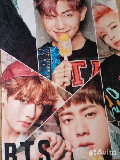 Большое пляжное полотенце BTS