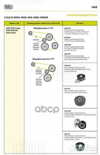 Ролик генер. газ Евро 3 (CM 103) PT-3335;CM