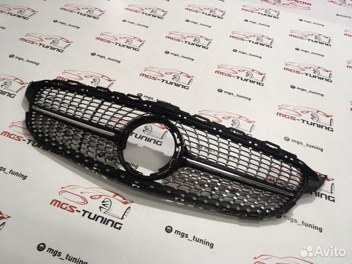 Решётка Mercedes W205 Рест Diamond Black П/К