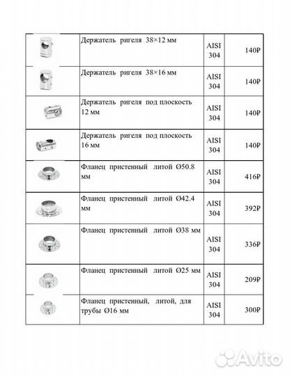 Комплектующие, фурнитура для перил из нержавейки