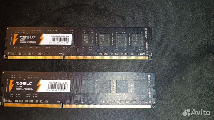 Оперативная память ddr3 2x8gb(16gb) Tesla 1600mhz