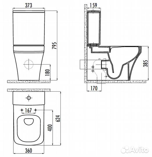 Creavit SO361-11CB00E-0000 Унитаз напол