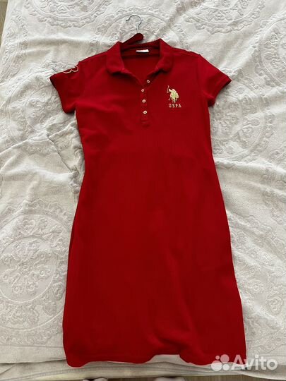 Платье красное US Polo