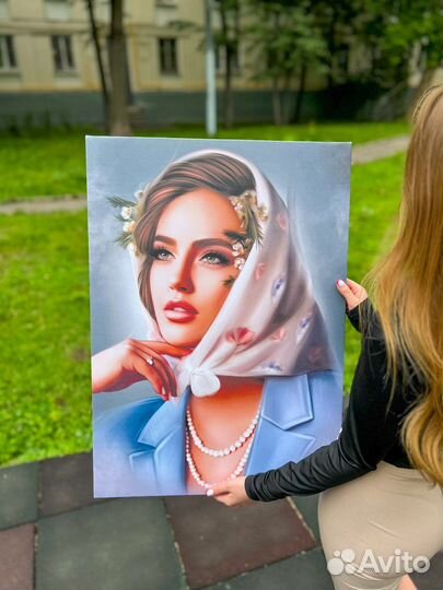 Портрет по фото, печать на холсте
